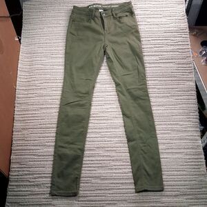 joe boxer womens push up skinny jeans size 1 olive green stretch denim pants w28